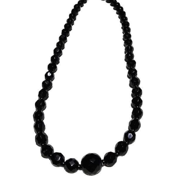 Vintage Ascending Faceted Black Onyx Necklace
