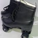 SZ 9 Roller Skates for Men and Women, Black Derby Roller Skates with 4 Shiny Whe