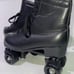 SZ 9 Roller Skates for Men and Women, Black Derby Roller Skates with 4 Shiny Whe