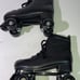 SZ 9 Roller Skates for Men and Women, Black Derby Roller Skates with 4 Shiny Whe
