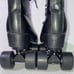 SZ 9 Roller Skates for Men and Women, Black Derby Roller Skates with 4 Shiny Whe