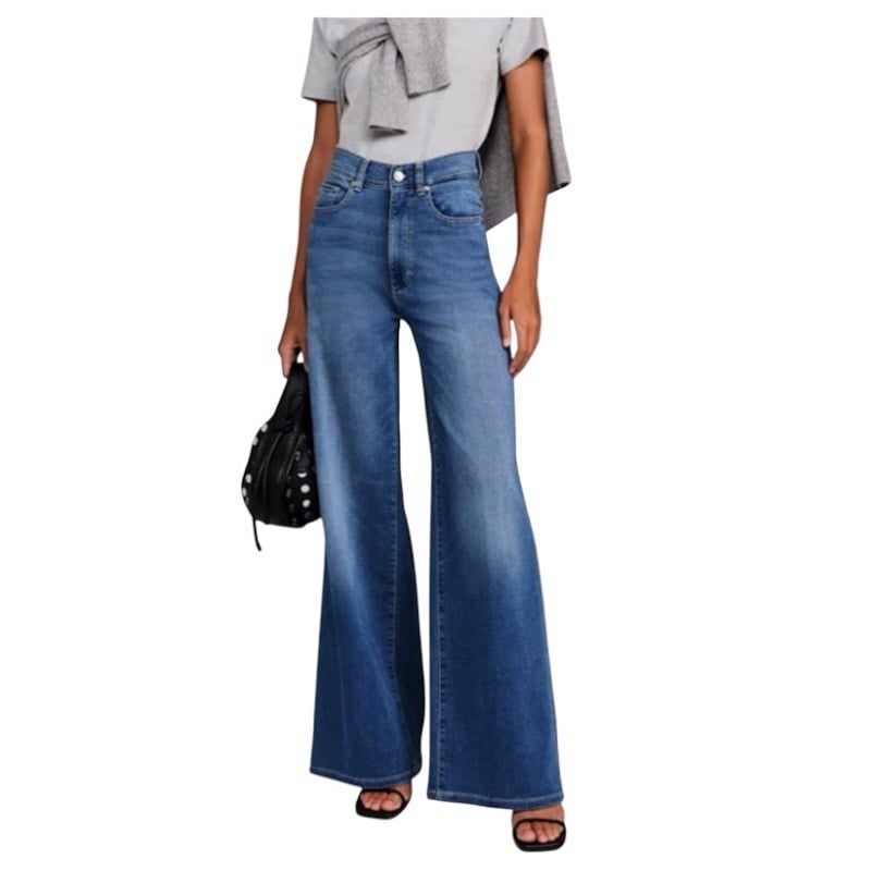 DL1961 Jeans Softwear NEW Hepburn Wide Leg High Rise Jeans Size 25