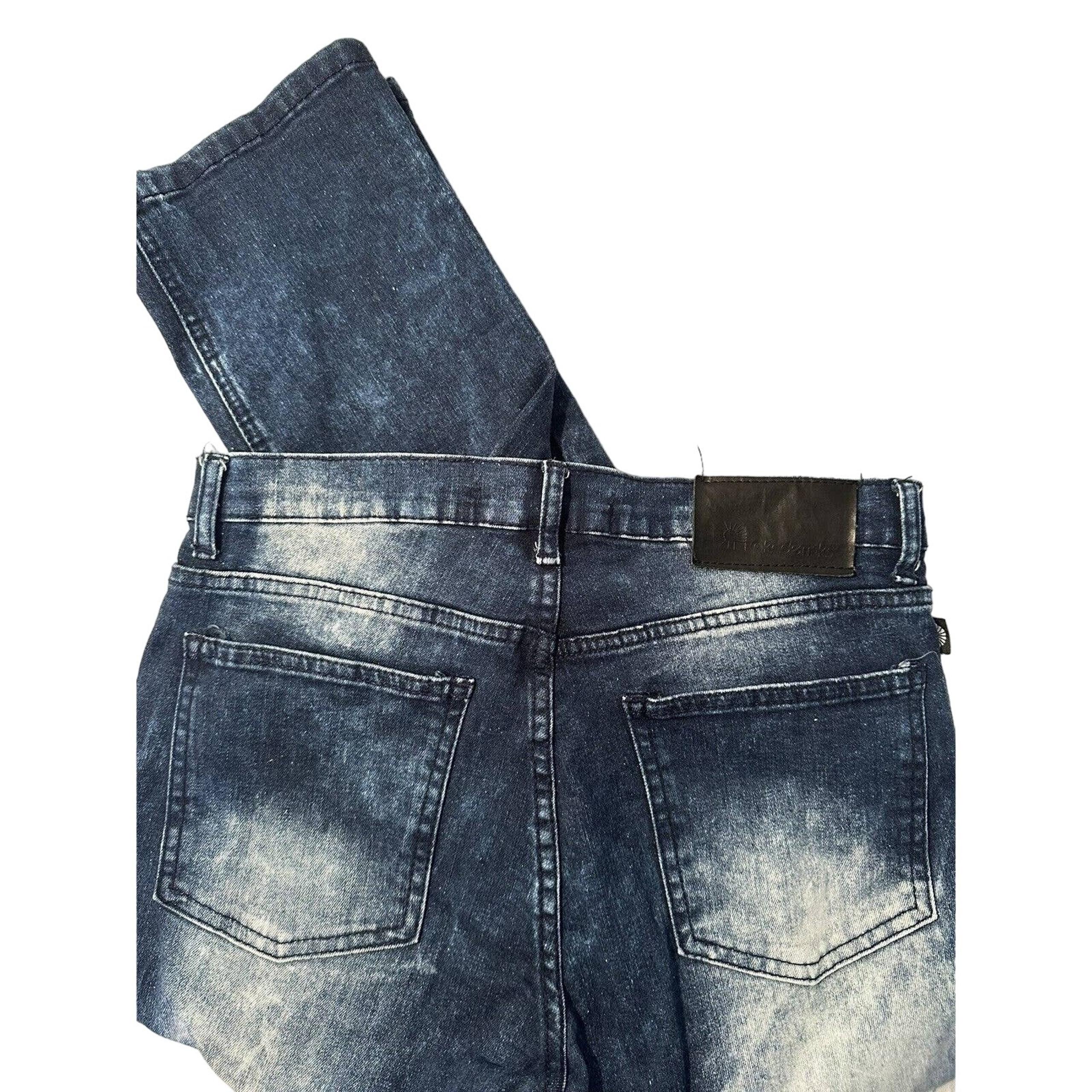 Akademiks Jeans Size 16 Men’s Dark Distressed Wash