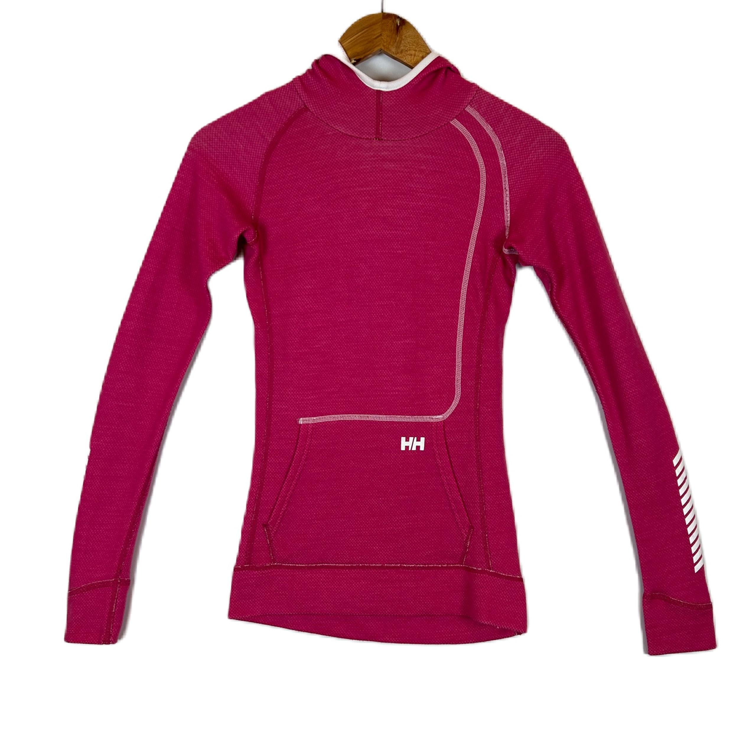 Helly Hansen Women’s Pink Merino Long Sleeve Hooded Base Layer Top Small