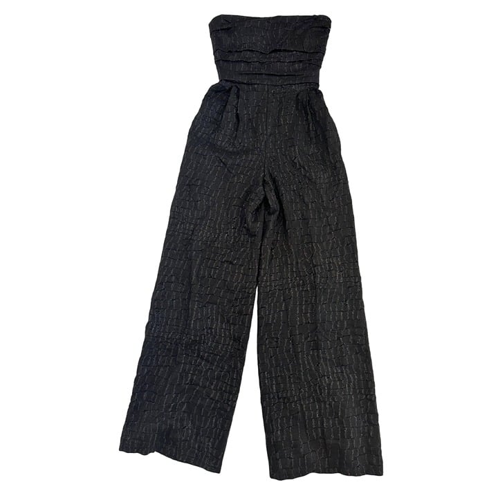 Max Mara, shoulderless Jumpsuit, Black, 8