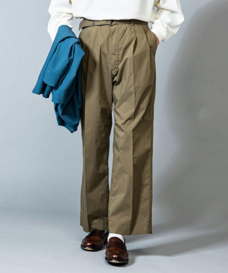 MR.OLIVE Belted Wide Straight Pants Dress - flat front