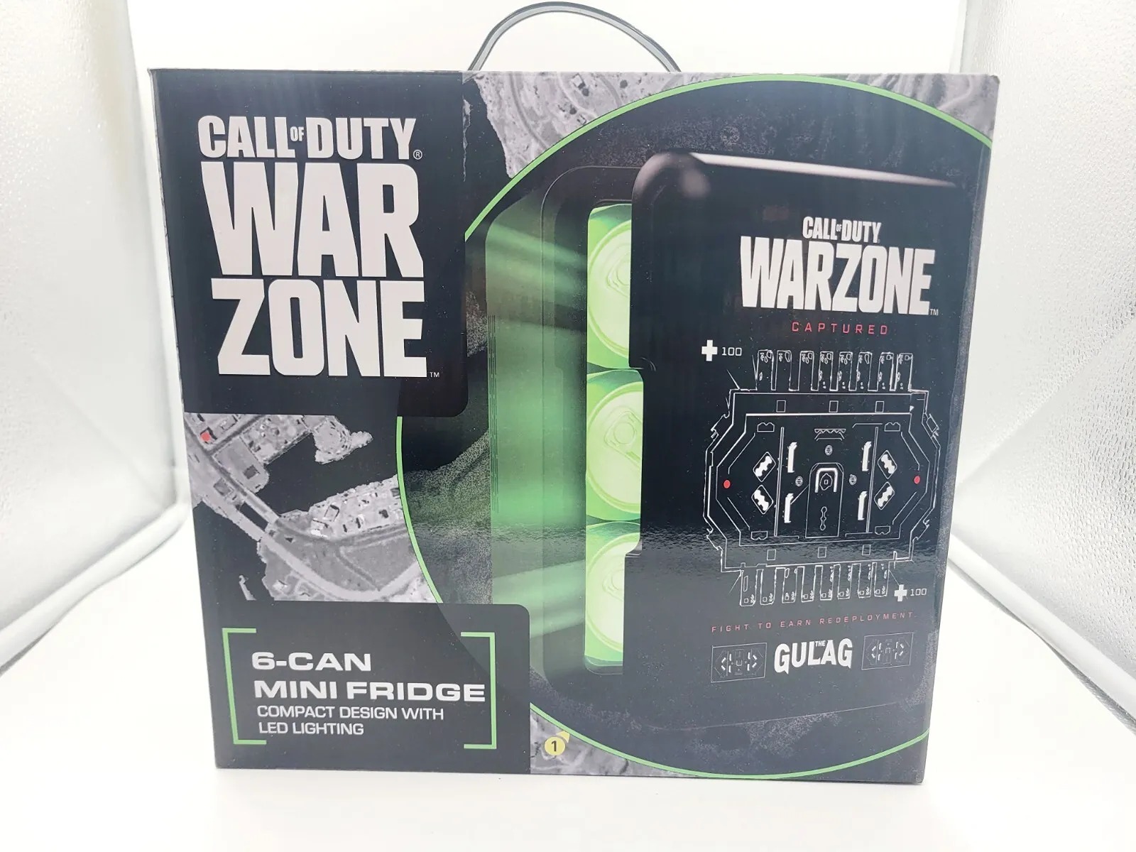 Call Of Duty War Zone Logo 6 Can Mini Fridge COD Game Room Decor LED Lights NEW