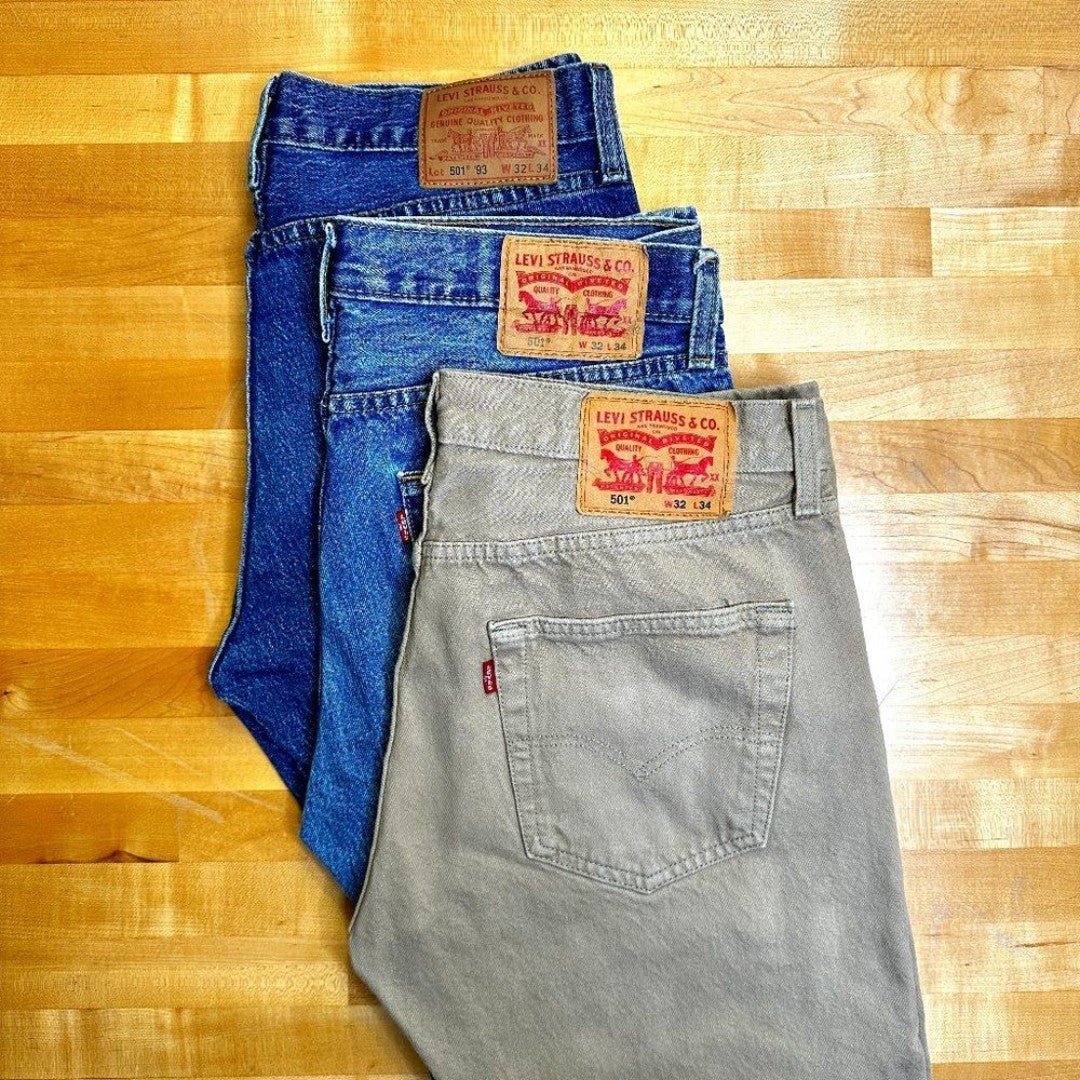 3 Vintage Levi's Premium 501 Jeans 32x34 Bundle