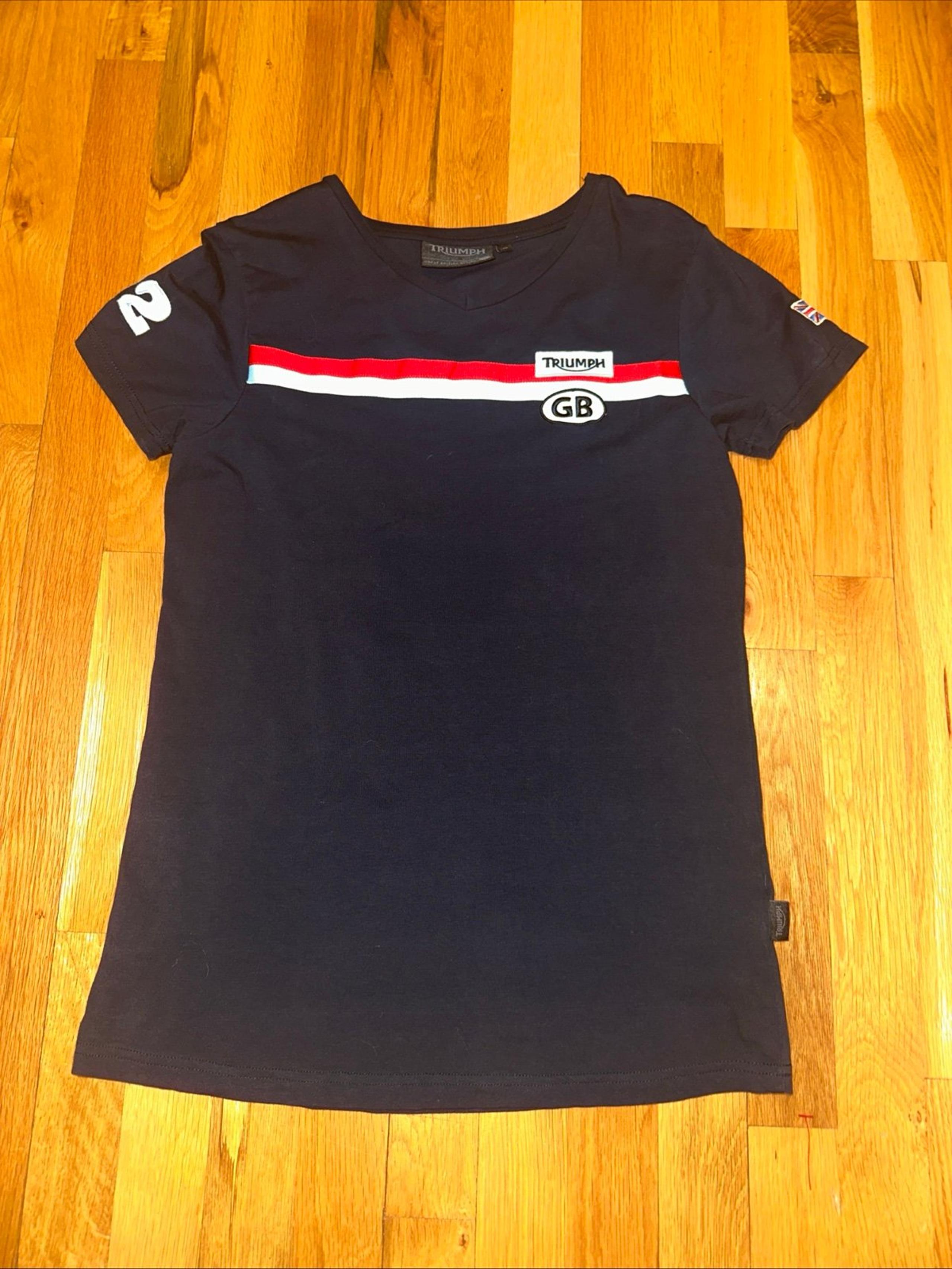 Triumph Motorcycle British UK Flag Black Graphic Shirt Size Medium