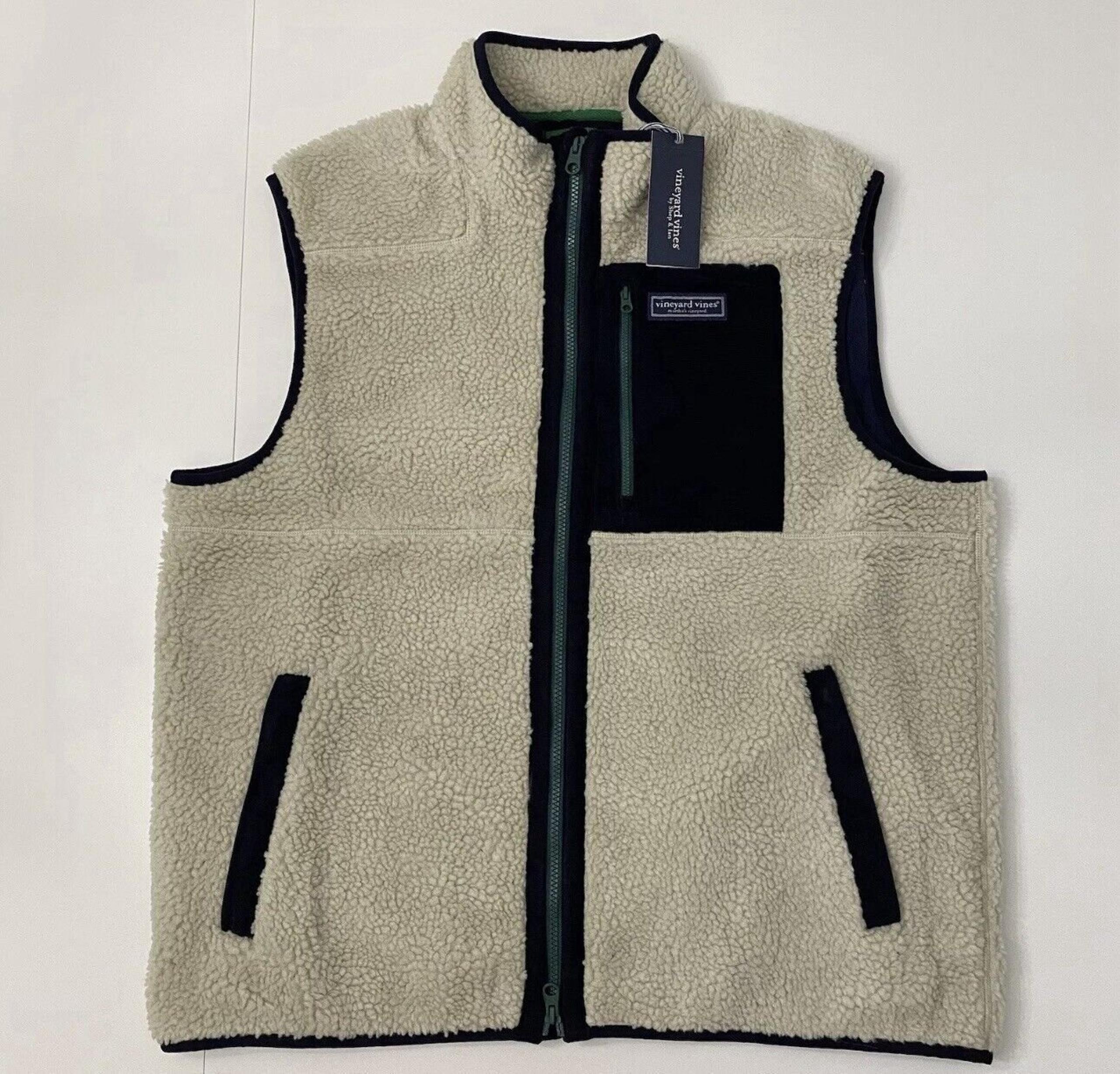 Vineyard Vines Sherpa Vest Mens Size XL Supershep Fleece Full Zip Brand New
