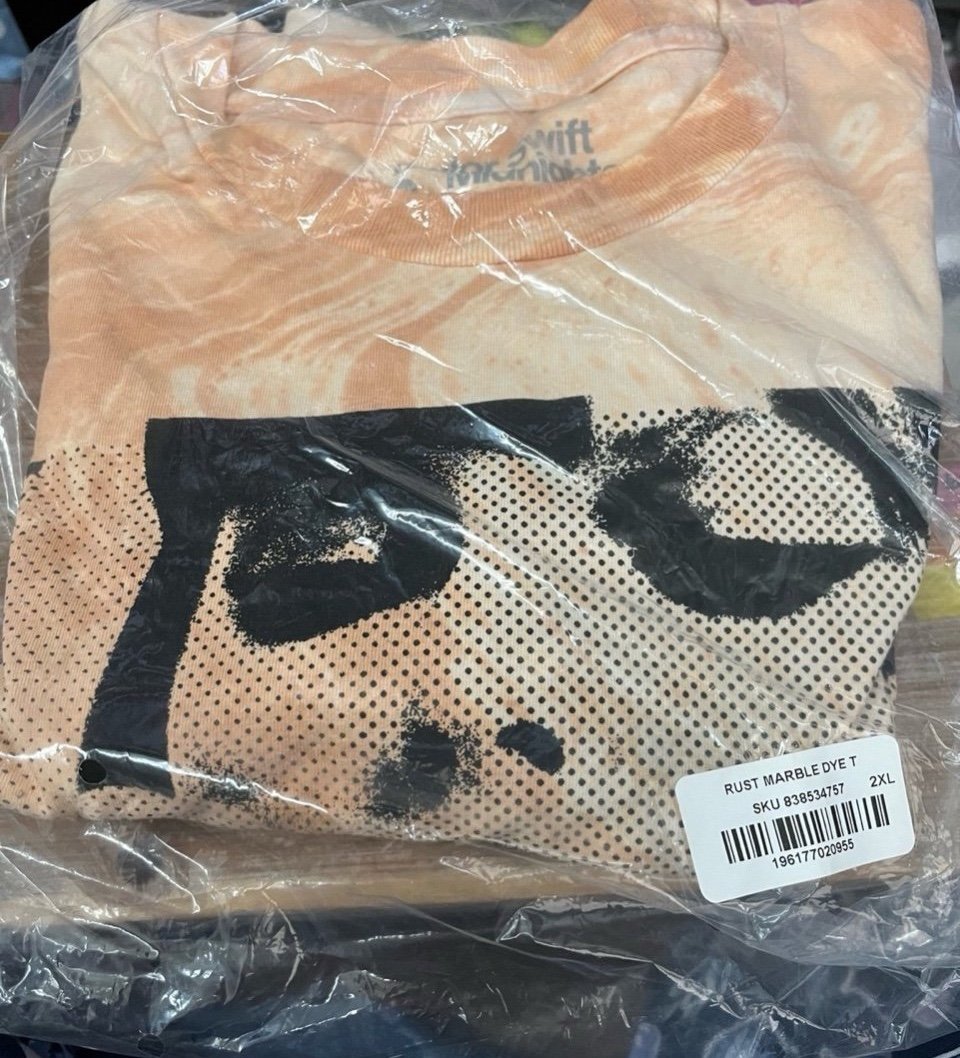 Taylor Swift Merch Midnights Track List Rust Tie Dye T-Shirt Sz 2XL NEW SEALED!