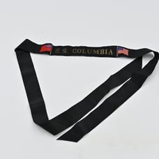 Antique 1870s Navy SS Columbia Red Duster Royal Flag Hat Tally