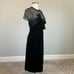 JS Collections Women's Cocktail Dress Size 8 Black Velvet Short Sleeve Sheath