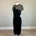 JS Collections Women's Cocktail Dress Size 8 Black Velvet Short Sleeve Sheath