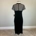JS Collections Women's Cocktail Dress Size 8 Black Velvet Short Sleeve Sheath