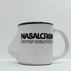 Vintage Coffee Mug Cup Nasalcrom Protruding Nose Spray Promotion Advertising