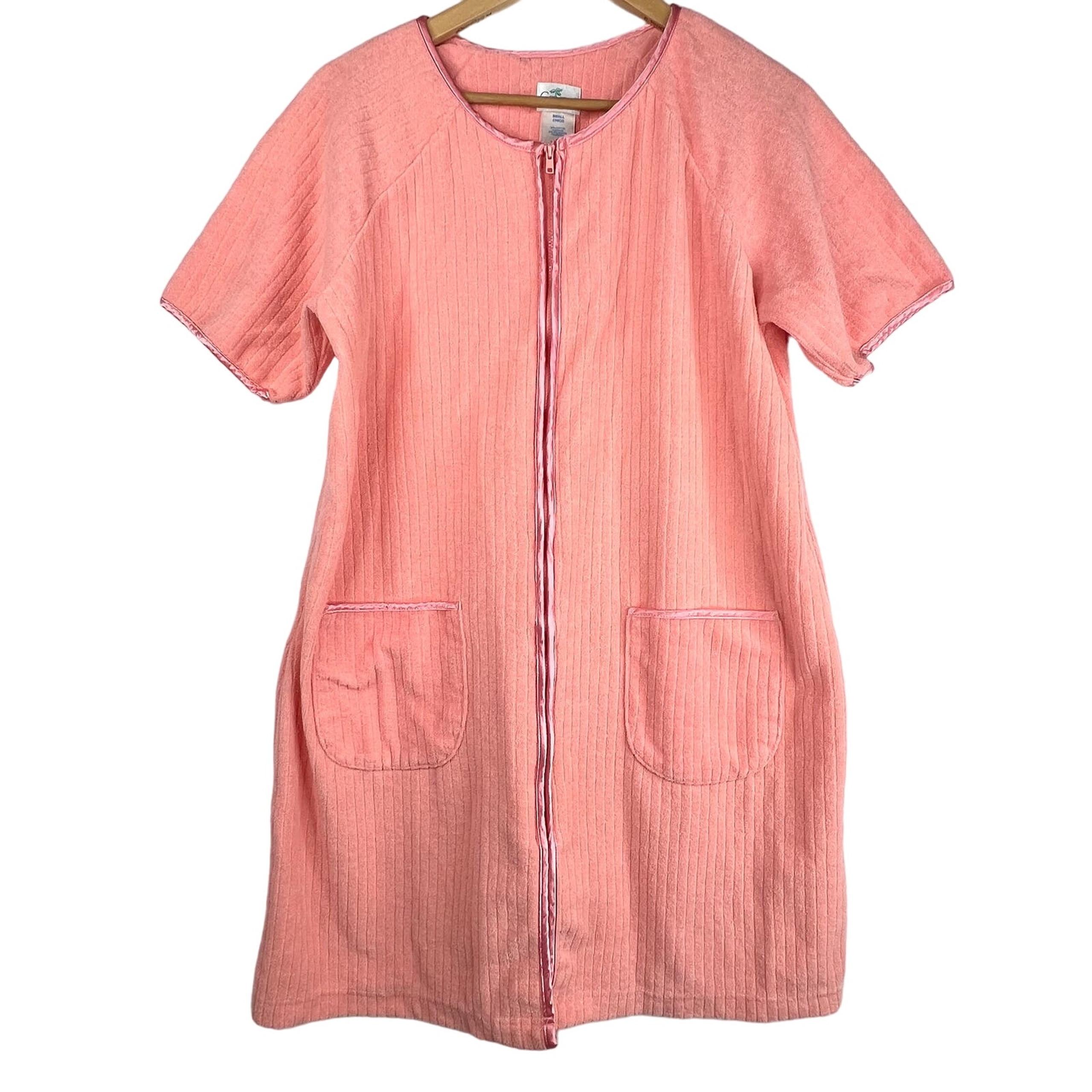Calypso Pink Terrycloth Zip Swim Coverup Small
