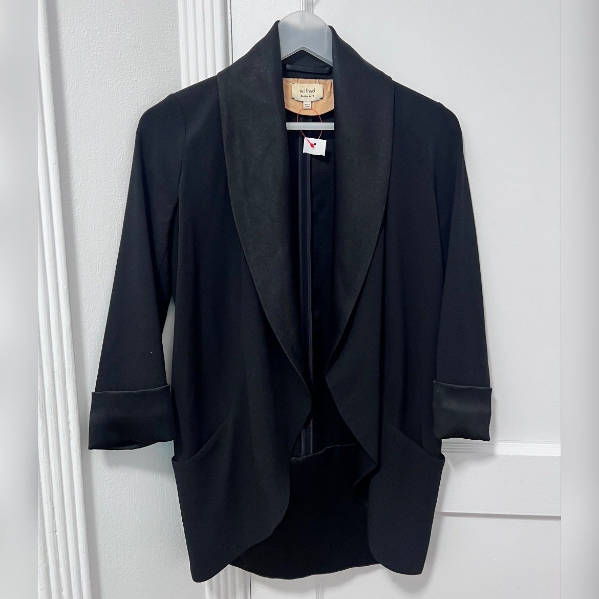 Aritzia Wilfred Chevalier Blazer Silk Blend Open Jacket