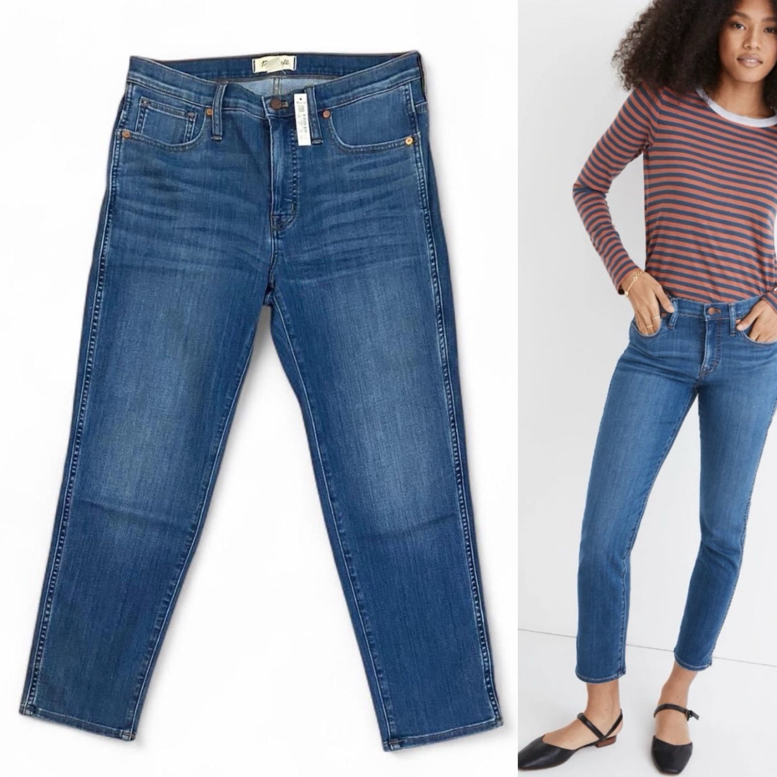 NWT Madewell Midrise Stovepipe jeans—Leman Wash