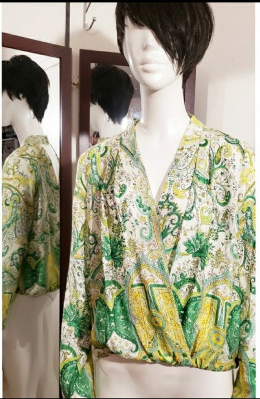 Akira Open Back Deep V-Neck Blouse