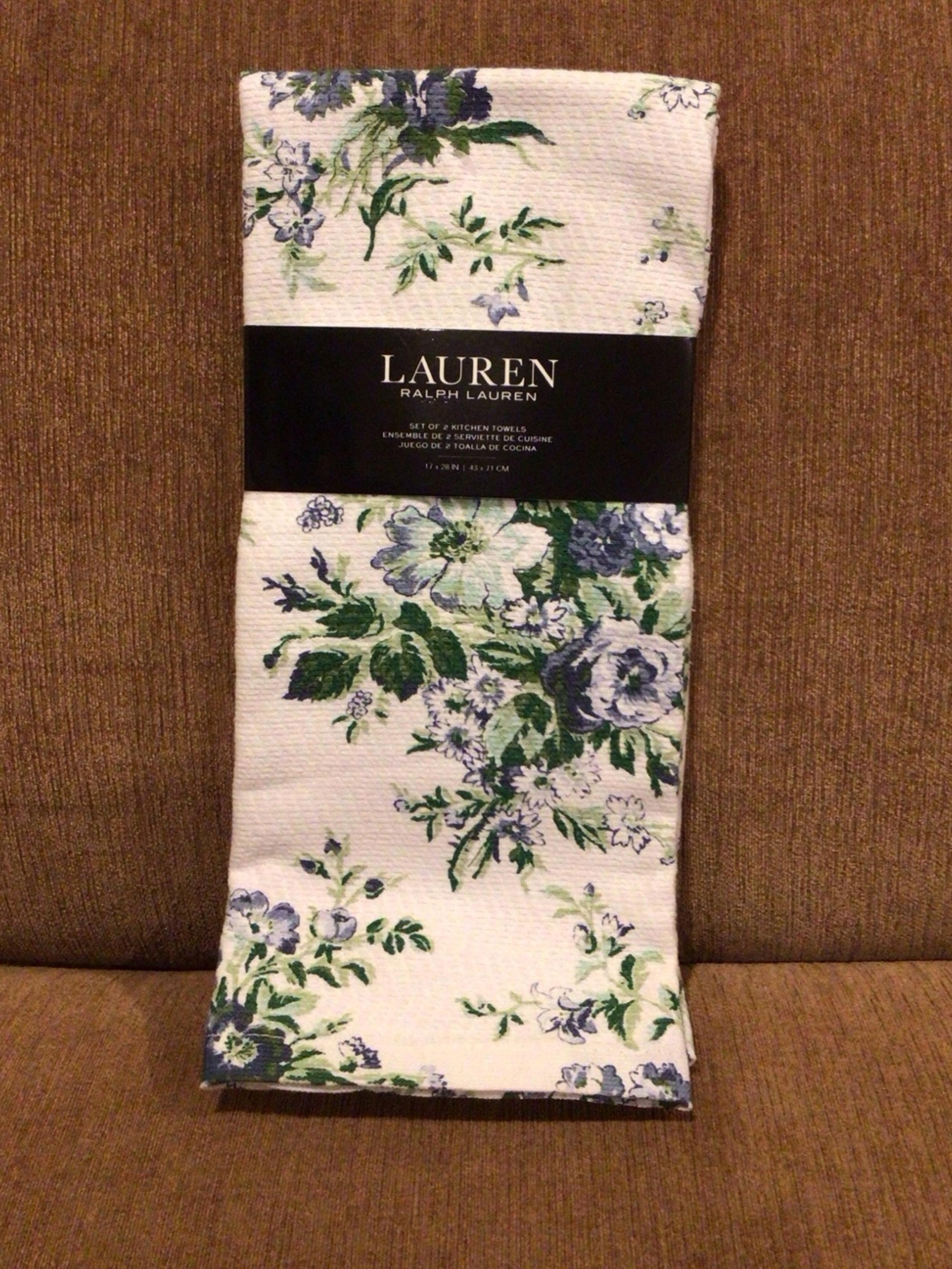 RALPH LAUREN Floral Kitchen Towels Set of 2