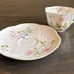 SHELLEY DAINTY SHAPE WILD ANEMONE LIGHT GREEN TRIM CUP AND SAUCER