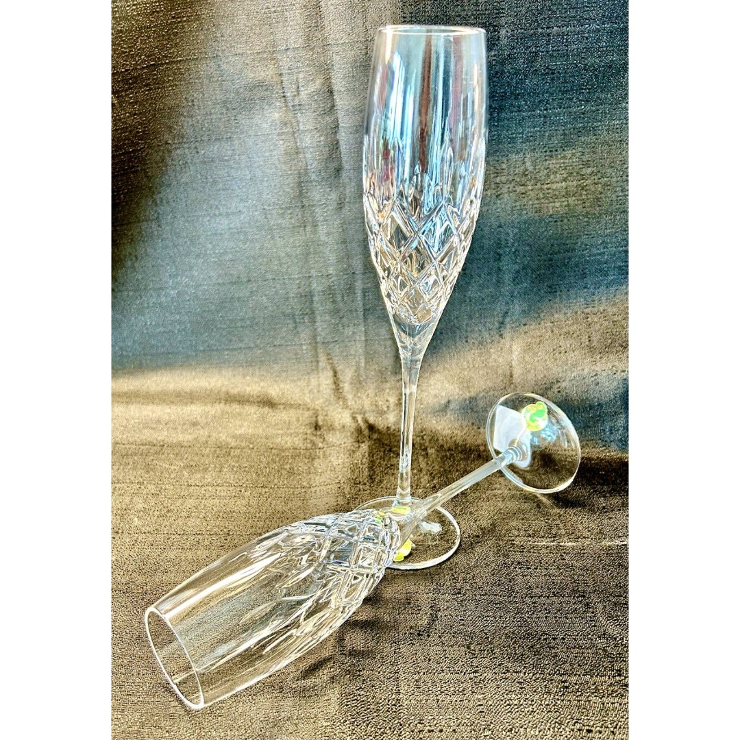 WATERFORD Merilee Toasting Flutes NIB, Never Used! Wedding Engagement Celebrate