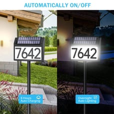 Solar Powered Address Sign Light House Number Street Door Plaque Plate LED Lamp