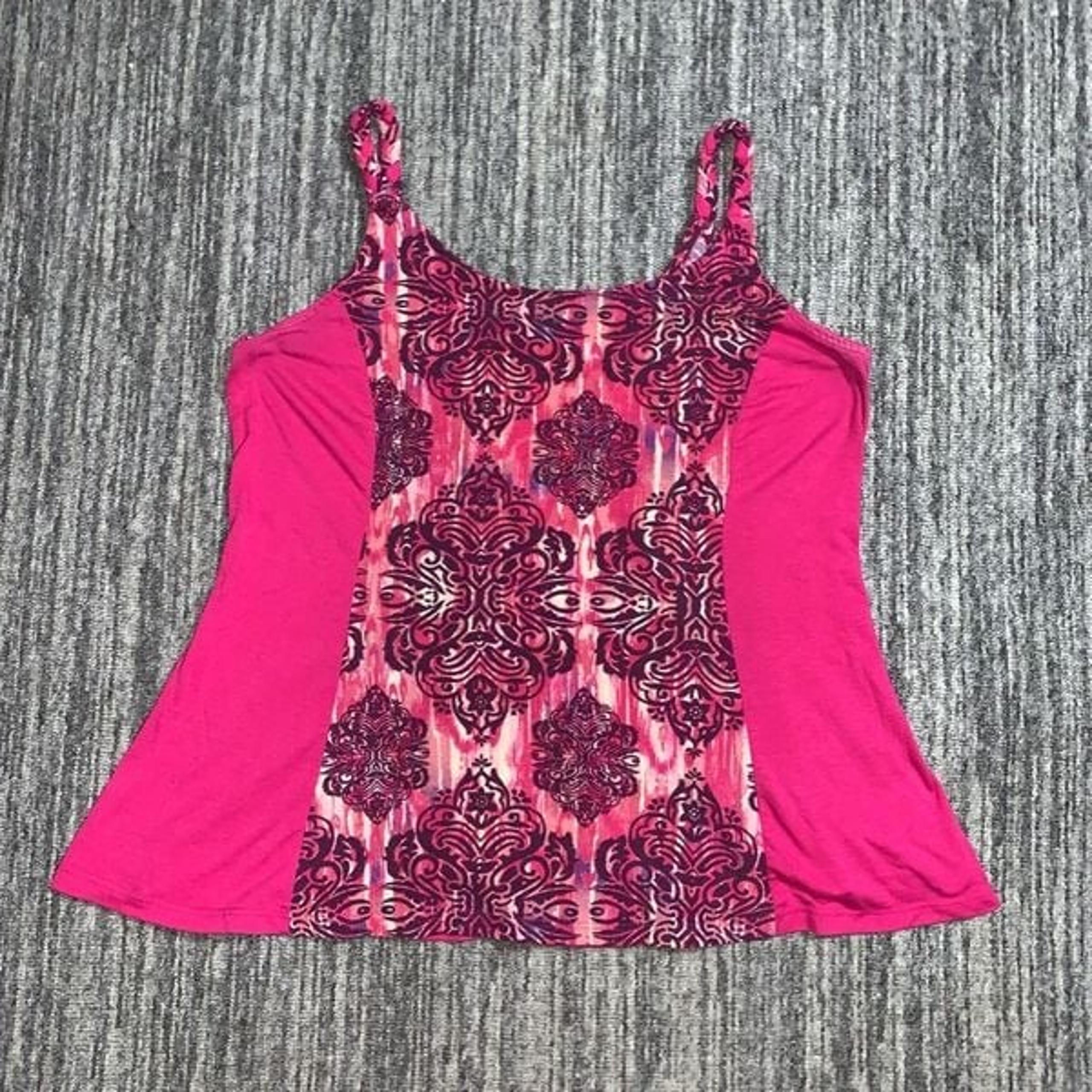 Vintage 90s Faded Glory Women's Size Medium Pink Sleeveless Blouse Top Stretch