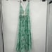 True Destinations Womens Green Leaf Tiered Bohemian Maxi Coverup Dress Small