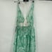 True Destinations Womens Green Leaf Tiered Bohemian Maxi Coverup Dress Small