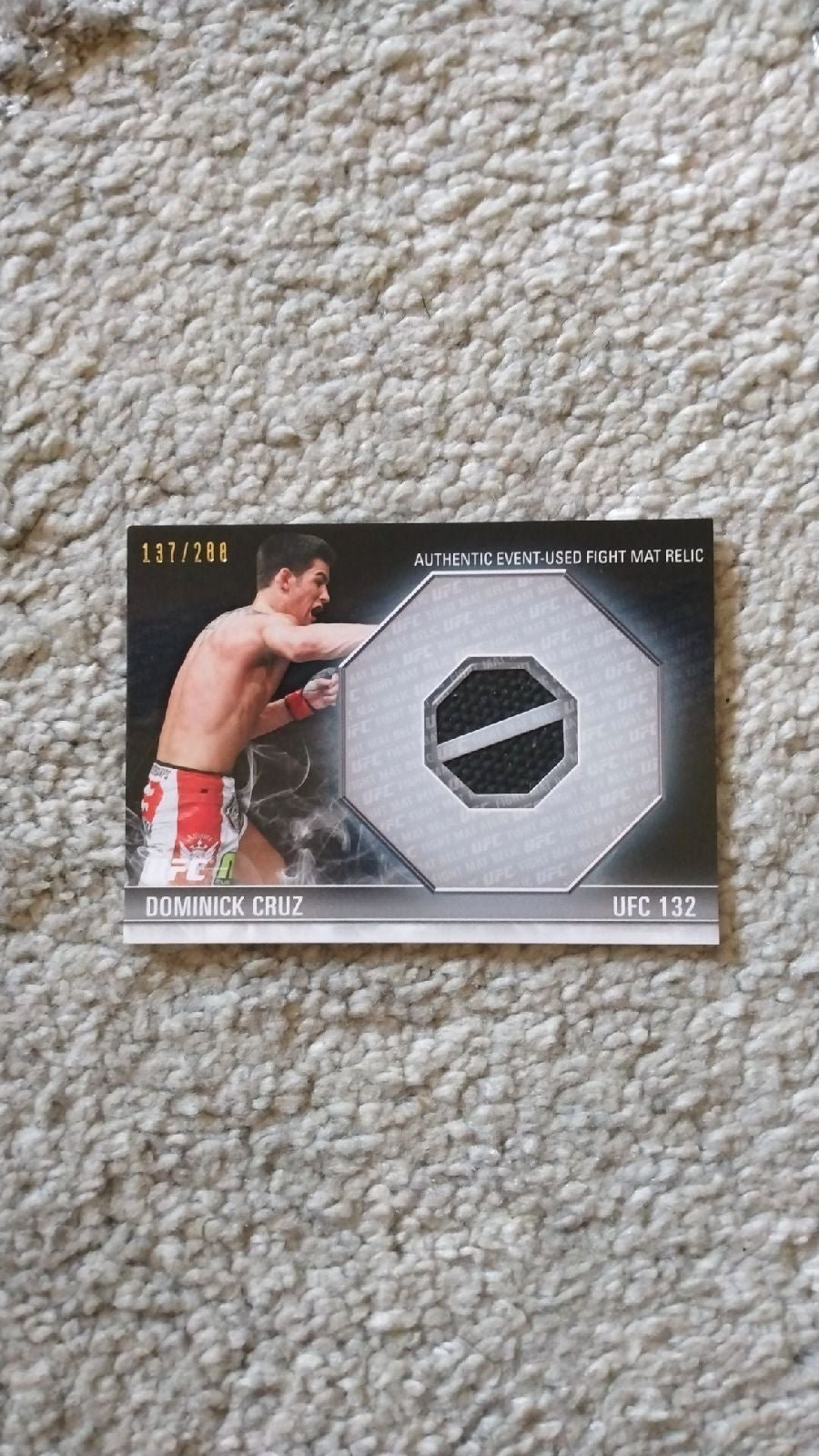 UFC Topps sp137/288 Dominick Cruz UFC 132 AUTHENTIC MAT RELIC