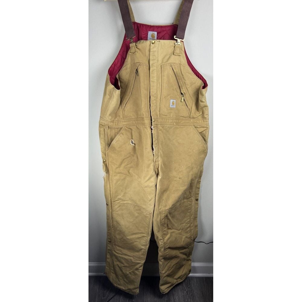 Carhartt Men's 46x30 Brown Cargo Overalls