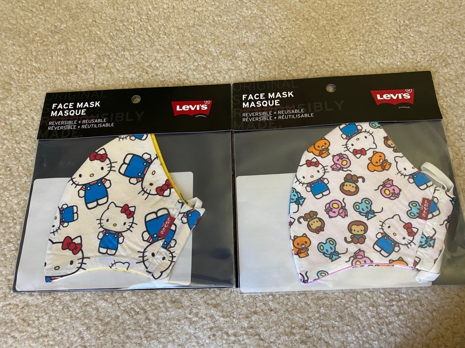 New***Hello Kitty x Levi’s Collab Face Mask (2) LAST SET