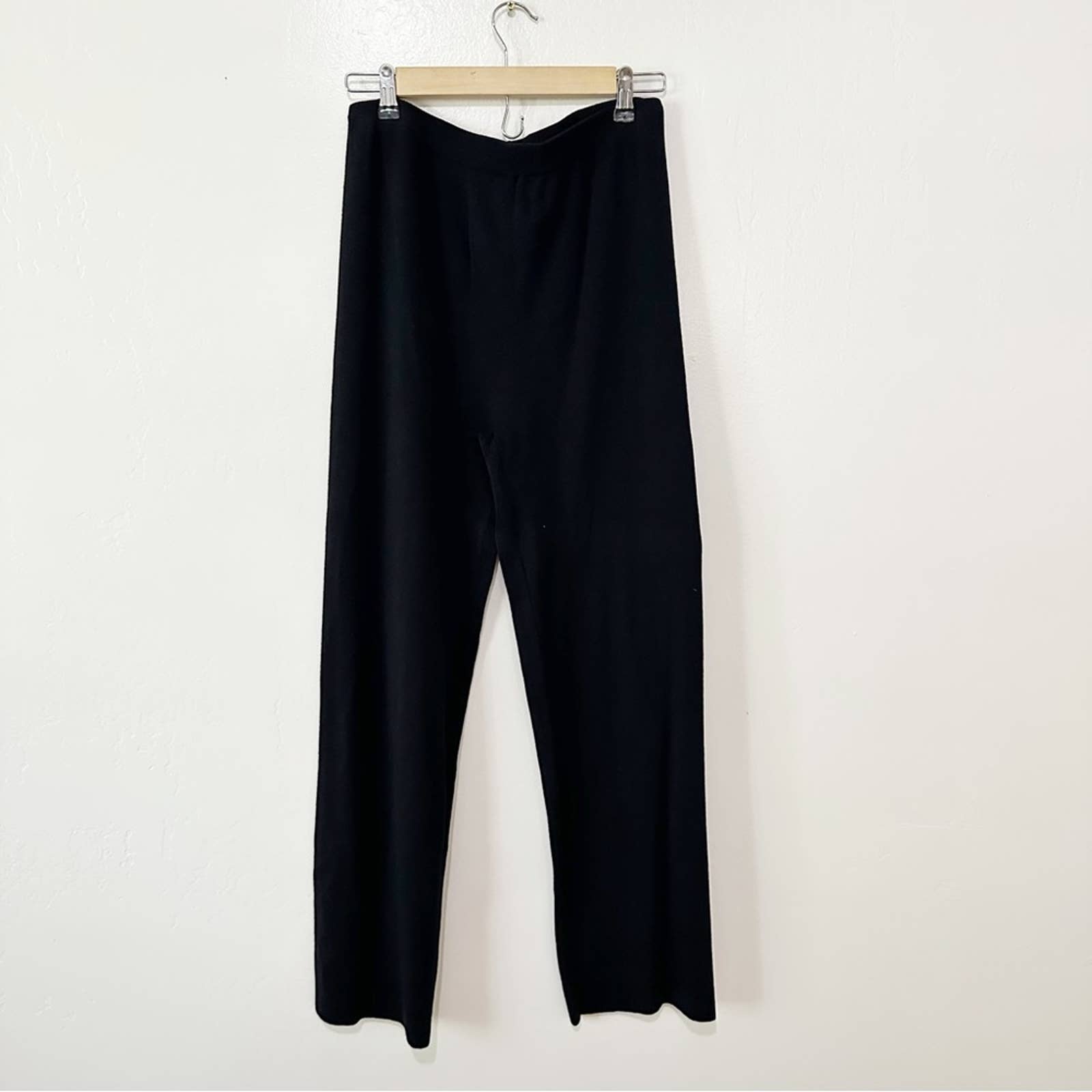 Eileen Fisher Black Wool Knit Trouser Pants