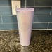 Starbucks 2022 Spring Soft Touch White Frosted Pearl Grid Iridescent 24oz NWT