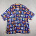 Tommy Bahama Hawaiian Shirt Men's 2XLB Blue Tiki Cups Mugs Hula Girls Aloha