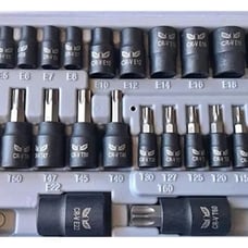 25Pcs Torx Bit Socket Set 13 Star Socket Bits & 12 Female E Torx Sockets