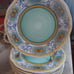 6 Le Cadeaux Melamine Yellow Blue Scalloped Floral Salad Dessert Plates 9”