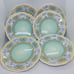 6 Le Cadeaux Melamine Yellow Blue Scalloped Floral Salad Dessert Plates 9”