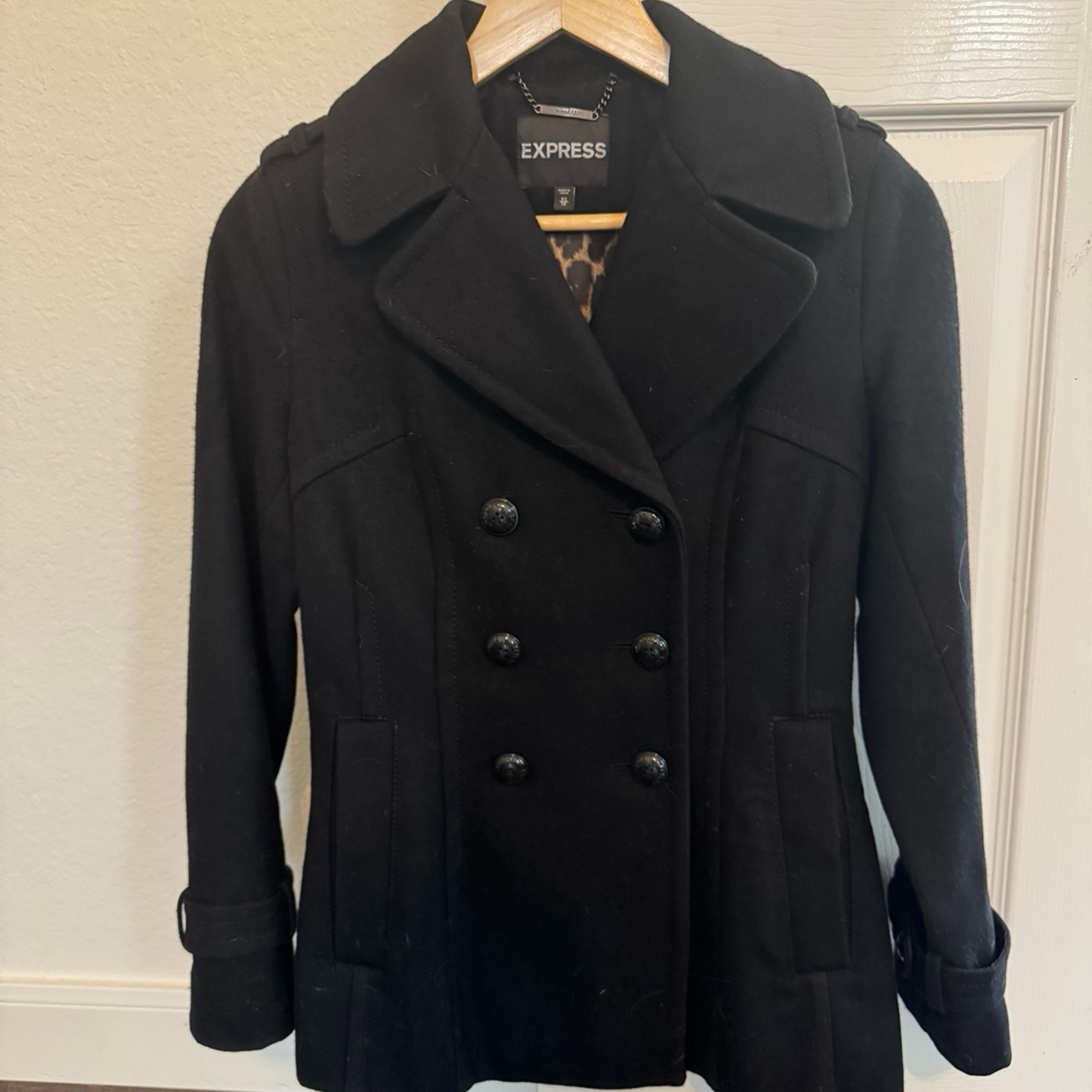 Express Women's Black Peacoat