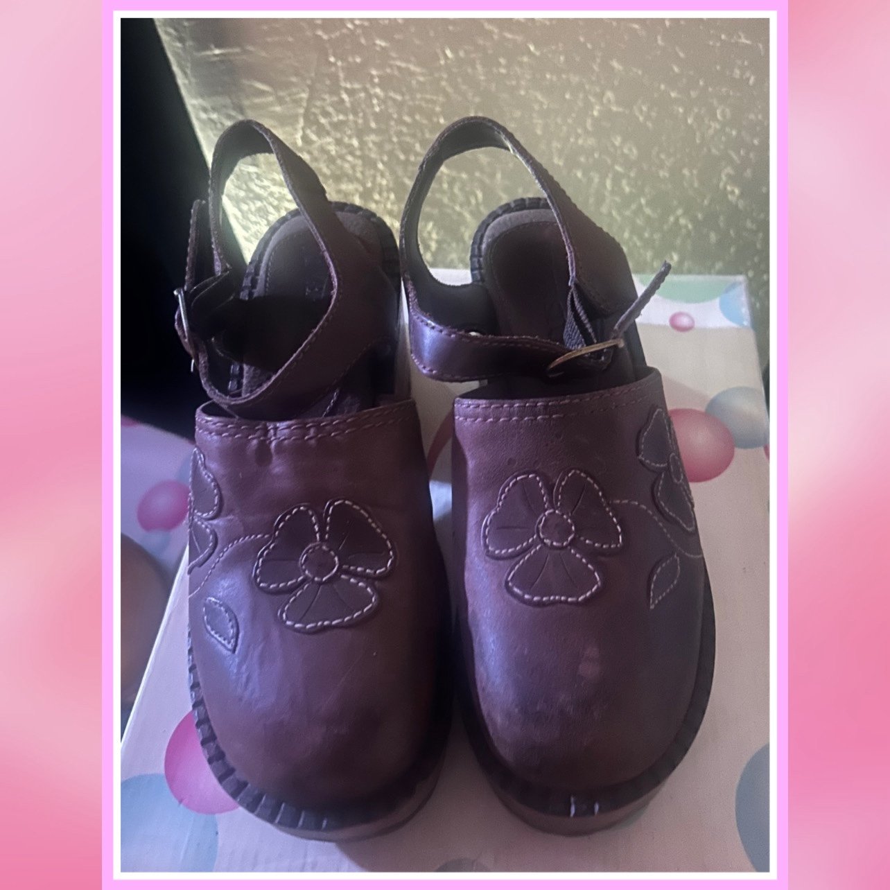 Vintage 90s Chunky Platform Wooden Clogs