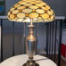 Tiffany Style Table Lamp Gold Stained Glass Crystal Beans Vintage H28*W15