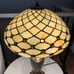 Tiffany Style Table Lamp Gold Stained Glass Crystal Beans Vintage H28*W15