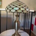 Tiffany Style Table Lamp Gold Stained Glass Crystal Beans Vintage H28*W15