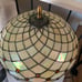 Tiffany Style Table Lamp Gold Stained Glass Crystal Beans Vintage H28*W15