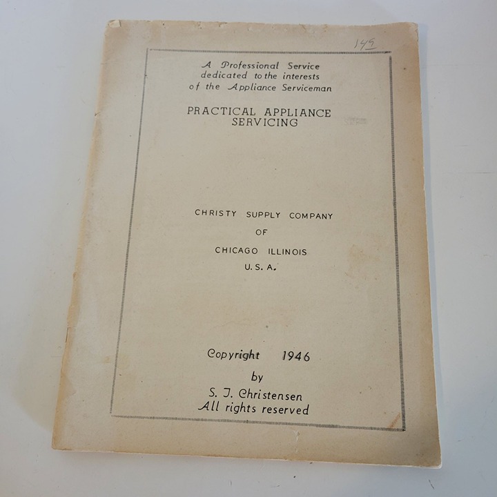 Vintage 1946 Paperback Practical Appliance Servicing Book by S.J. Christensen