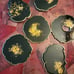 Set of 6 black & gold coasters