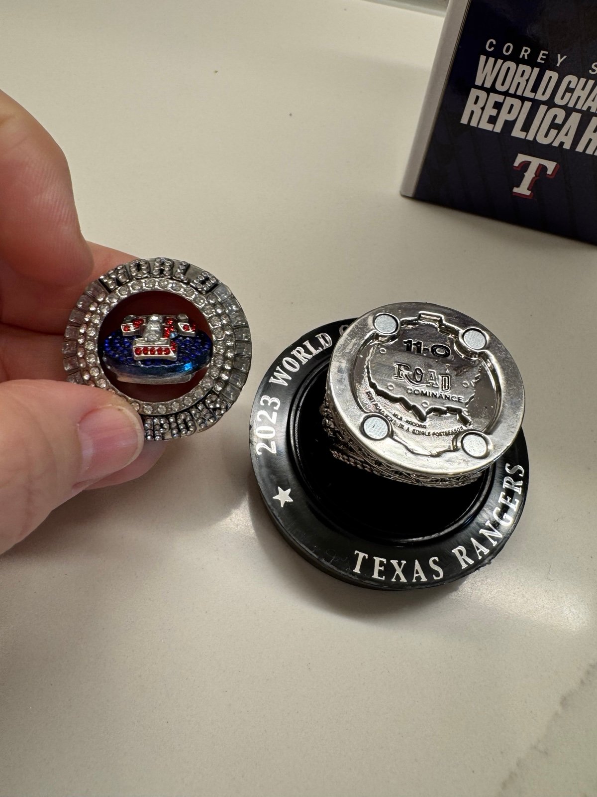 COREY SEAGER TEXAS RANGERS CHAMPIONSHIP ring (top opens)