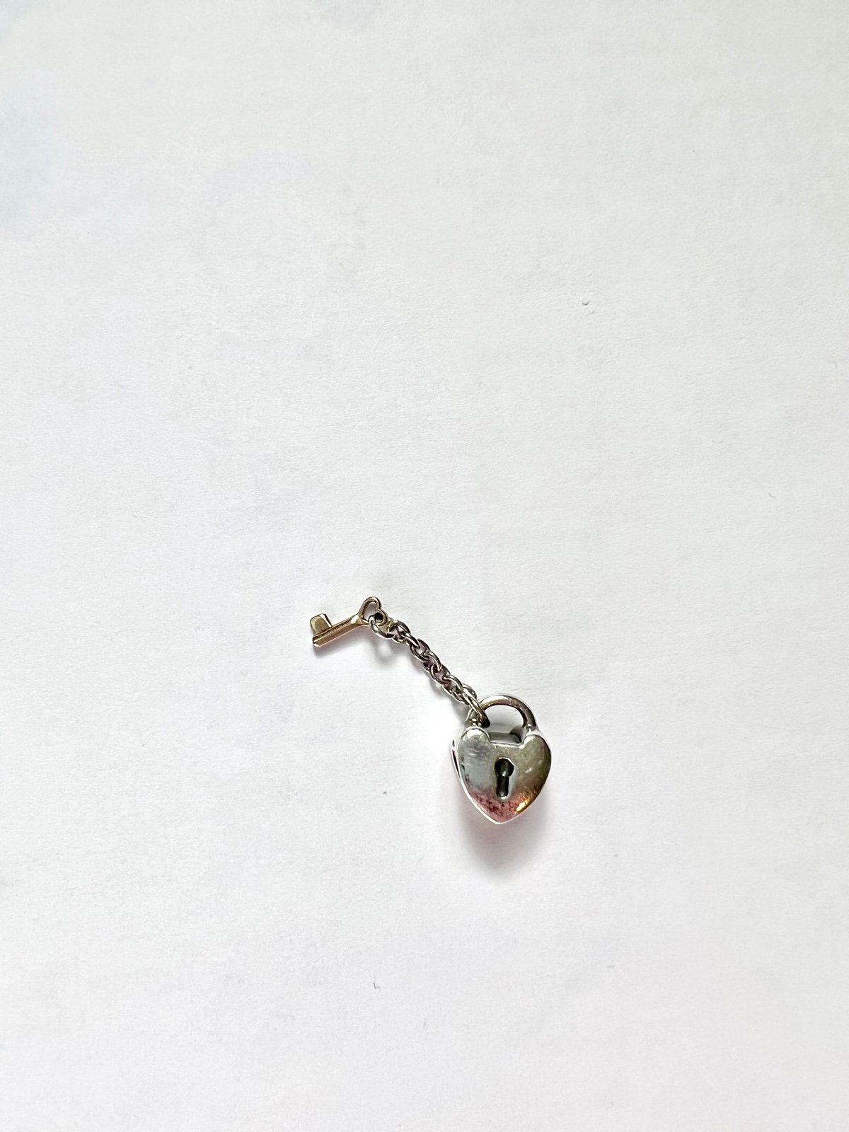 Silver and Gold Pandora retired Heart Lock Charm